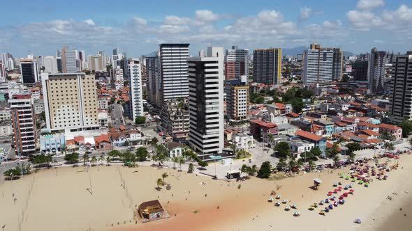 Tropical beach scenery of Fortaleza. Northeast Brazil. Ceara state. alt