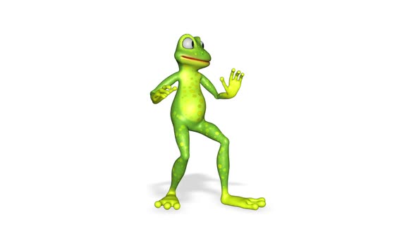 Frog Happy Dancing Looped White Background alt