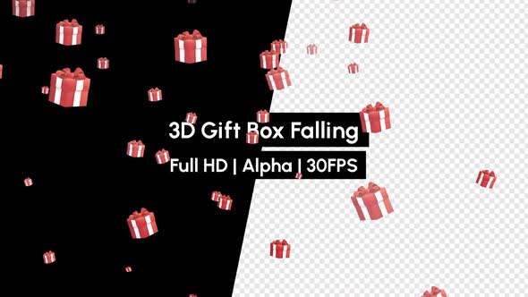 Gift Box Falling With Alpha alt