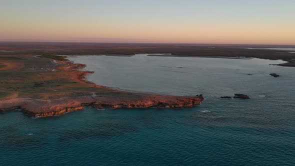 Cape Keraudren Coastline Sunset, Western Australia 4K Aerial Drone