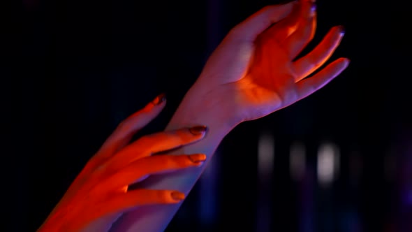 Extravagant Theatrical Image with Fluorescent Colors Bright Makeup for Halloween alt