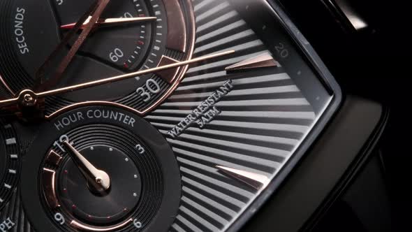 Water Resistant Swiss Watch with Black Square Body alt