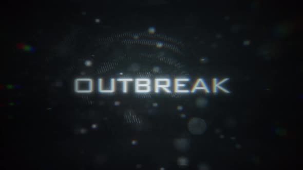 OUTBREAK Text Animation Display with Glitch Distortions
