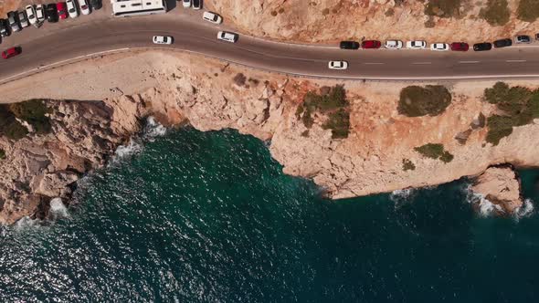 a Dangerous Mountain Road Runs Along the Mediterranean Coast Along Turkey Kaputash Beach alt