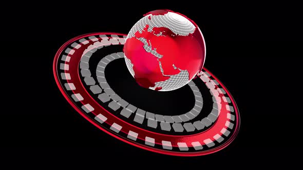 World News Background Red Seamless 3D alpha Loop