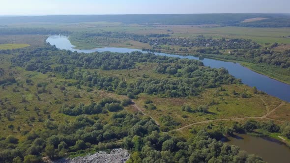 Natural Dump Near the Dniester River. Aerial Photography Autumn 2019.
