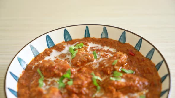 chicken tikka masala spicy curry meat food - Indian food style alt