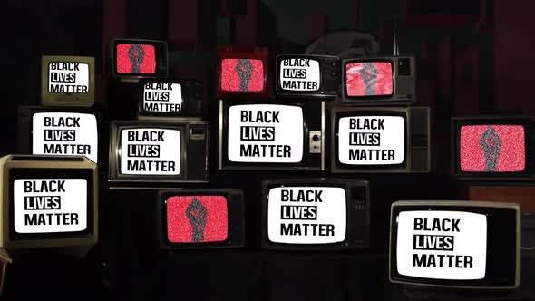 Black Lives Matter and Retro TVs. 4K Version.