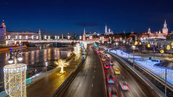 Moscow Kremlin Night Timelapse