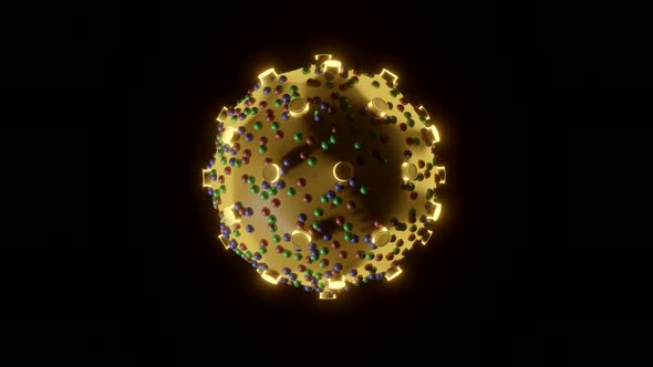 The growing, balloon-forming glowing body of the coronavirus. 3D render.