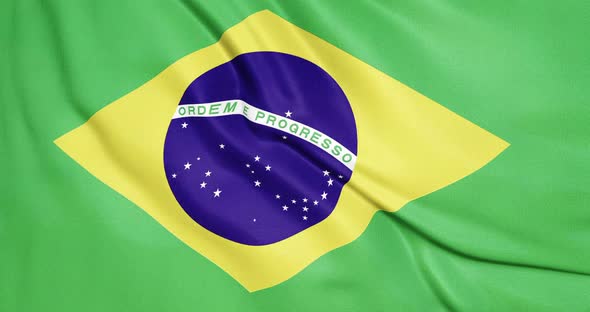 Brazil Flag Waving Animation