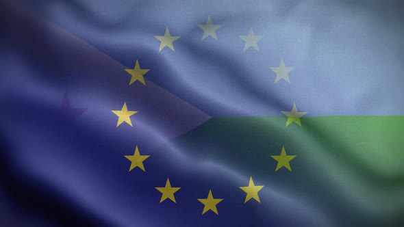 EU Djibouti Flag Loop Background 4K