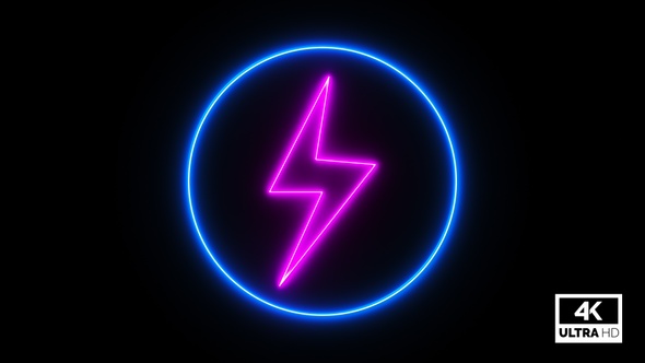 Neon Energy Sign Flashing Animation Background alt