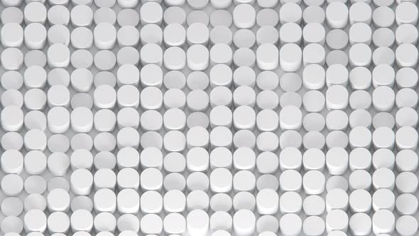 Background white seamless animated cylinders, for business presentation