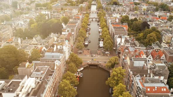Aerial view of Amsterdam Canals alt