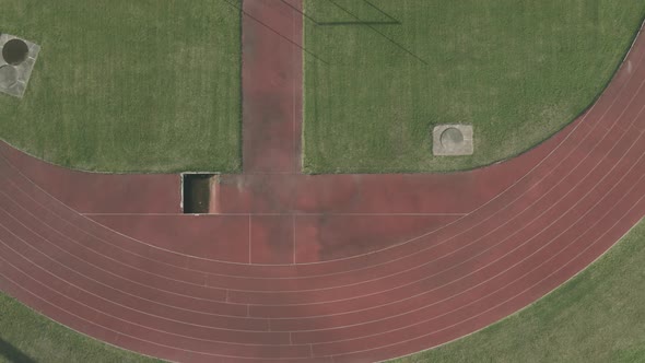 Drone Panning Away From Track and Field