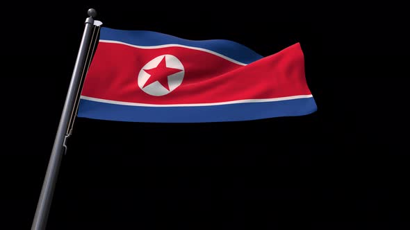 North Korea Flag With Alpha Channel  4K alt