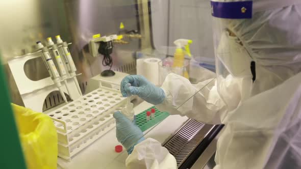 Scientist Hazmat Suit Biosafety Screen Test Tube