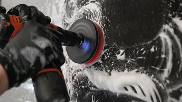 Car Interior Washing Using Orbital Brush Cleaner