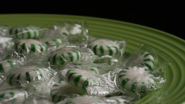 Rotating shot of spearmint hard candies - CANDY SPEARMINT 015 alt