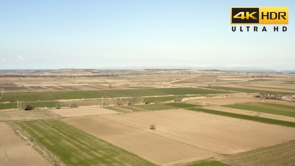 Aerial Shot Of Farm Fields