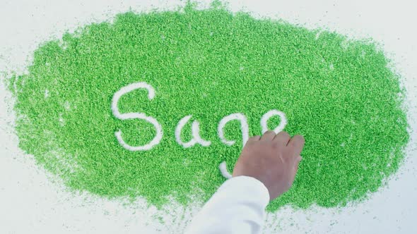 Green Hand Writing Sage