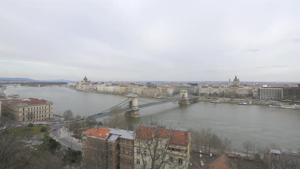 The Chain Bridge over Danube River