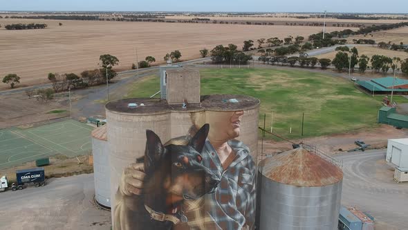Murals on grain silos in Australia alt