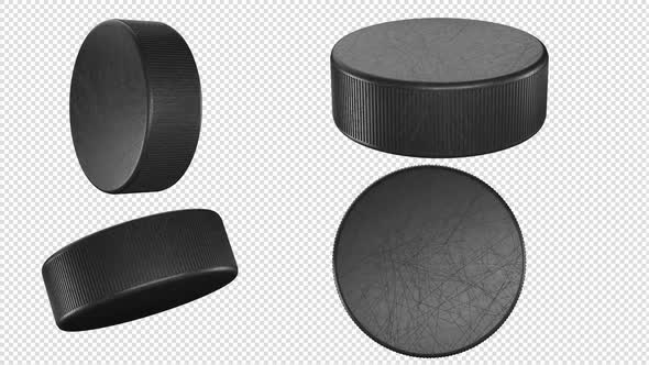 Realistic looping 3D animation of the ice hockey puck. alt