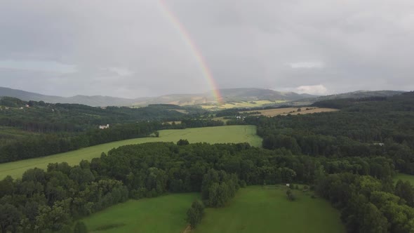 Rainbow Over The Landscape