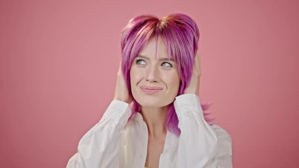 Portrait of Young Woman Loving and Respecting Herself alt