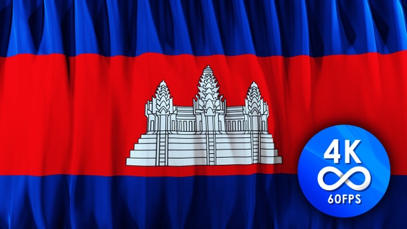 Flag loop CAMBODIA |4K| 60fps