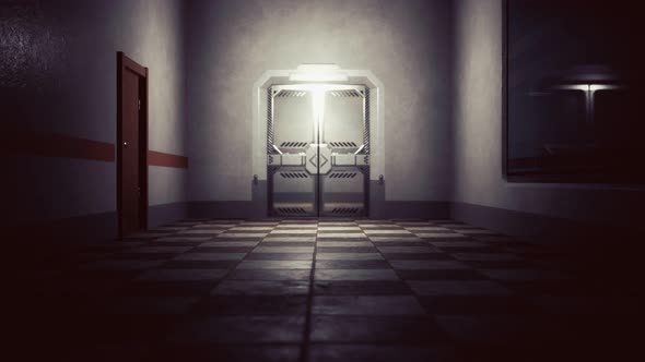 Empty Dark Hospital Laboratory Corridor, Motion Graphics | VideoHive