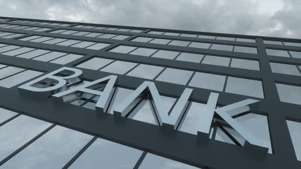 Bank Sign on a Modern Glass Skyscraper alt