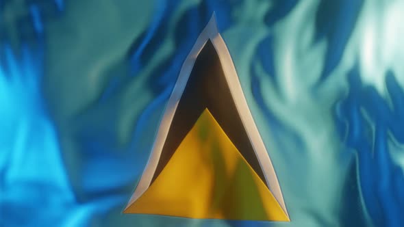 Saint Lucia Flag with Edge Bump