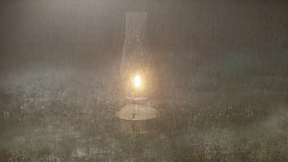 Rain On The Grassland - The Light Of A Lantern In The Middle Of A Rainy Day, Rain Sound Audio