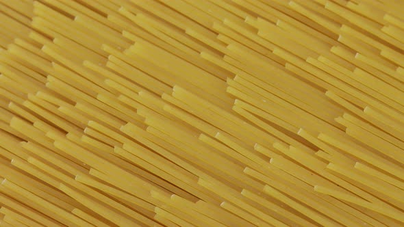 Italian pasta raw spaghetti - slow panning view