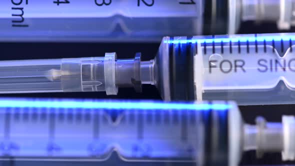 Medical Syringes and Medical Ampoules for Vaccination on the Table alt