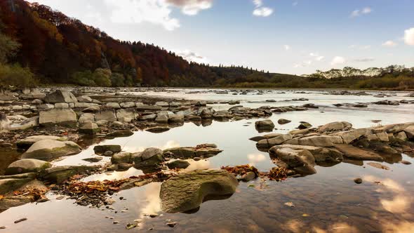 View of the River Flowing From the Mountain Waterfall alt