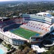aerial video orbiting the Florida Gators stadium looking down from above