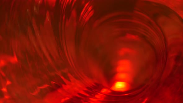 Symbol of Hell, Inferno and Infinity. Red Liquid Hypnotic Looped Aqua Swirl Turning. Meditative