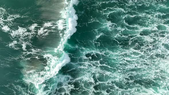 Awesome azure texture at storm sea 4 K alt