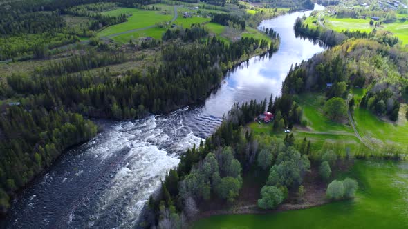 Ristafallet Waterfall in the Western Part of Jamtland alt