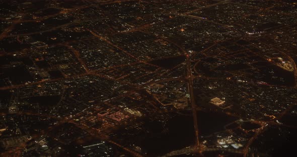 View Of City Lights At Night From An Airplane Window By 21aerials Videohive