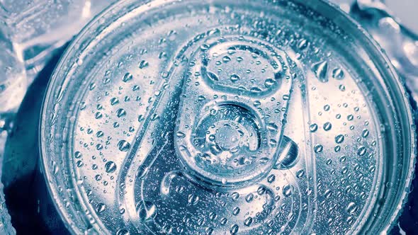 Aluminum Soda Tin Can Lid Cover of Soft Drink on Ice alt