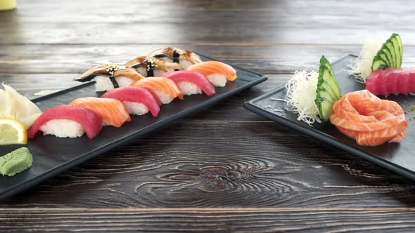 Nigiri Sashimi Wooden Table alt