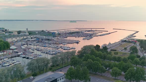 Beautiful Aerial Shot of the Pirita Marina in Tallinn Estonia