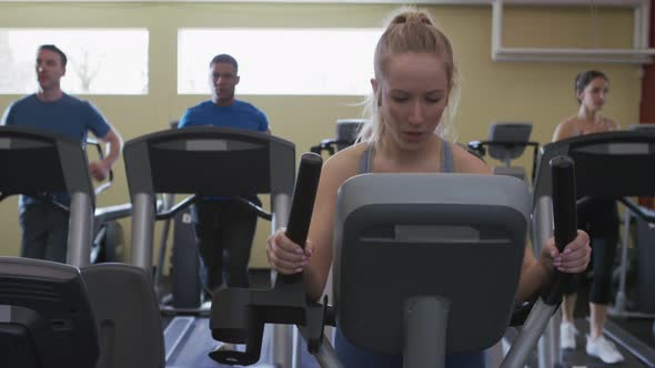 Woman working out at gym