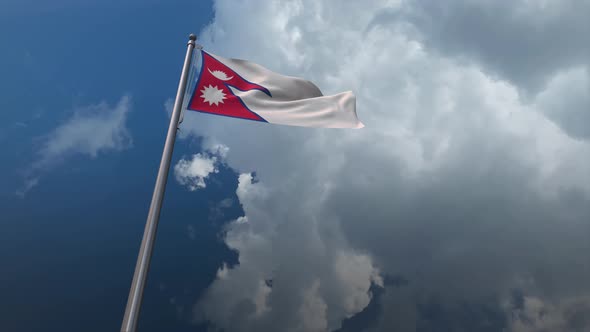 Nepal Flag Waving 4K alt