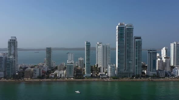 The Cartagena Colombia Bocagrande District Aerial 360 Degree View